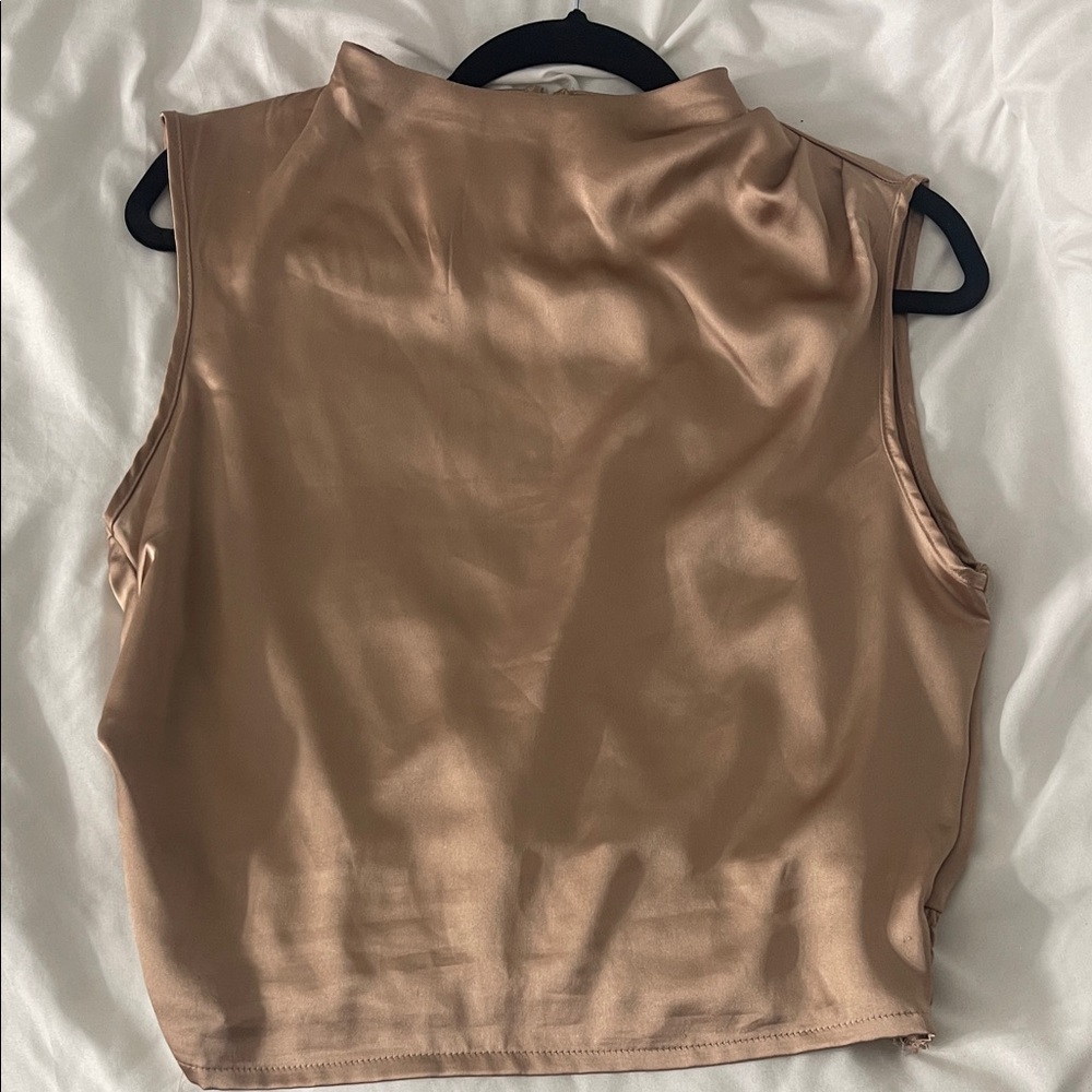 Sincerely Jules Satin Tan Tank Top